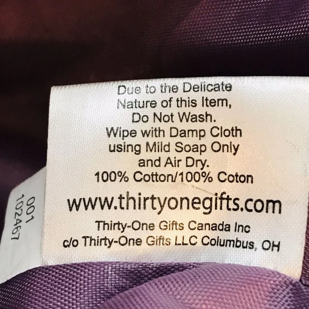 Thirty-One Timeless Beauty Mini Zipper Pouch Plum & Tan Paisley Cosmetic Case